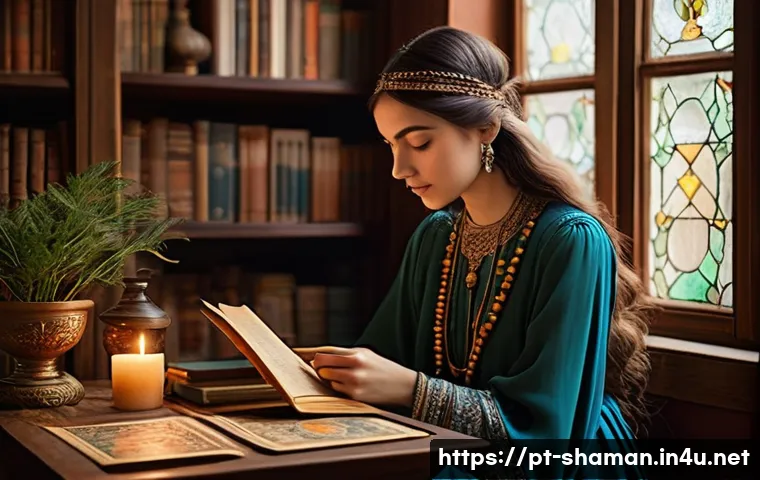 유명 점집 예약 팁 - **Prompt:** A tranquil and warmly lit room where a young woman, dressed in modest, comfortable bohem...