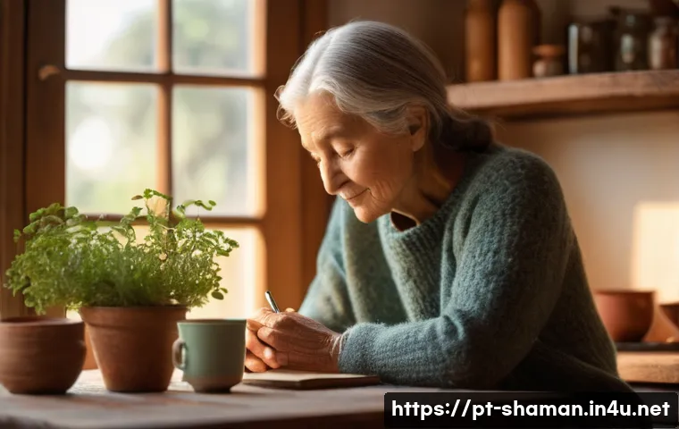 무속 전통과 현대의 조화 - **Prompt for "A Redescoberta do Sagrado Cotidiano e o Toque da Avó" (The Rediscovery of the Sacred E...