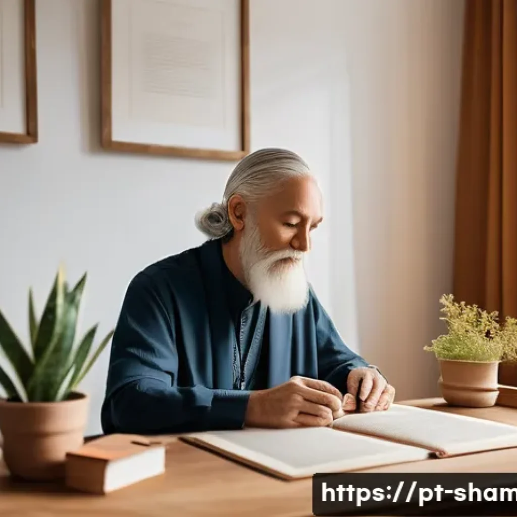 유명 무속인 찾는 방법 - A serene and professional spiritual consultation scene inside a bright, clean room with natural ligh...